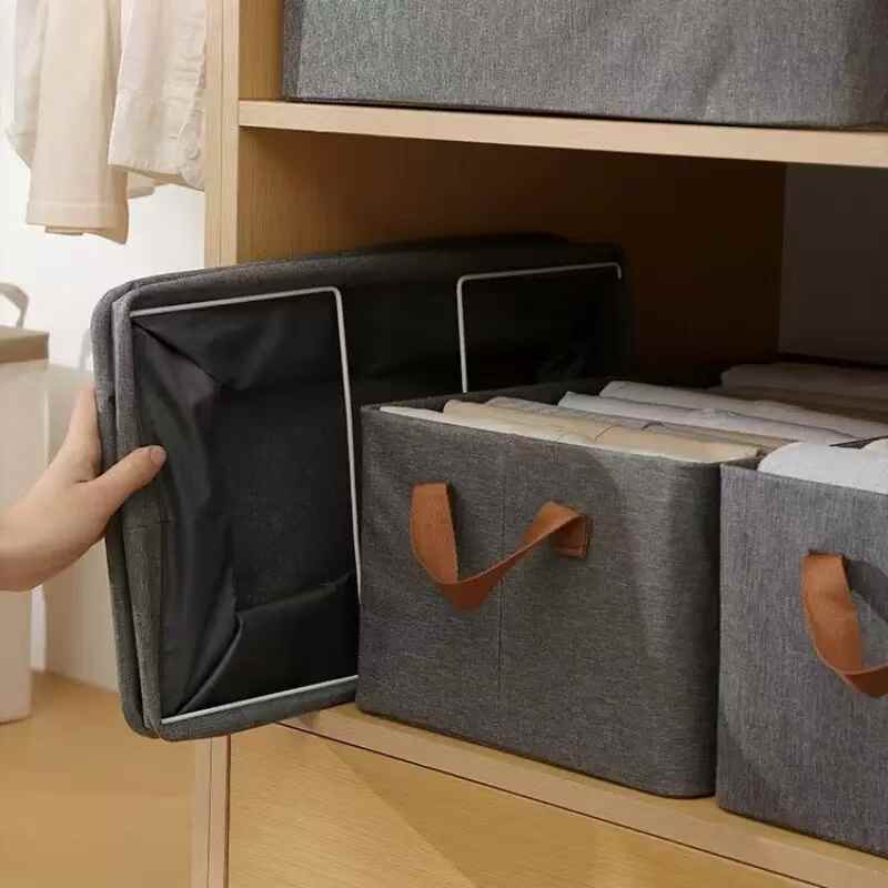 Fold Non-Woven Fabric Storage Box Wardrobe Clothes Organizer Clothing Jeans Pants Underwear Sock