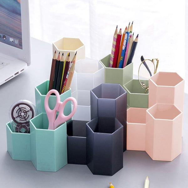 Hexagonal pen holder