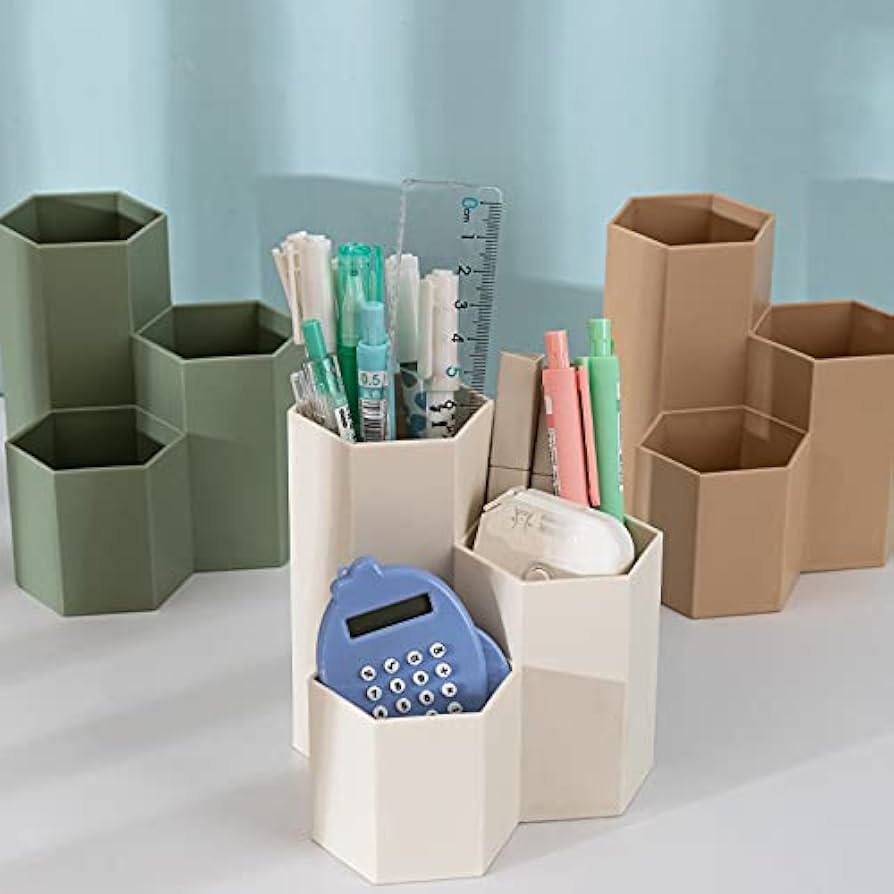 Hexagonal pen holder