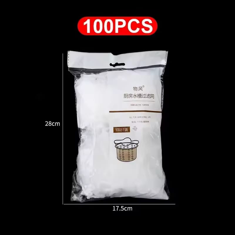 100pcs Disposable Sink Filter Mesh Bags Kitchen Sink Strainer Drain Hole Anti-blocking Garbage Bag LKR