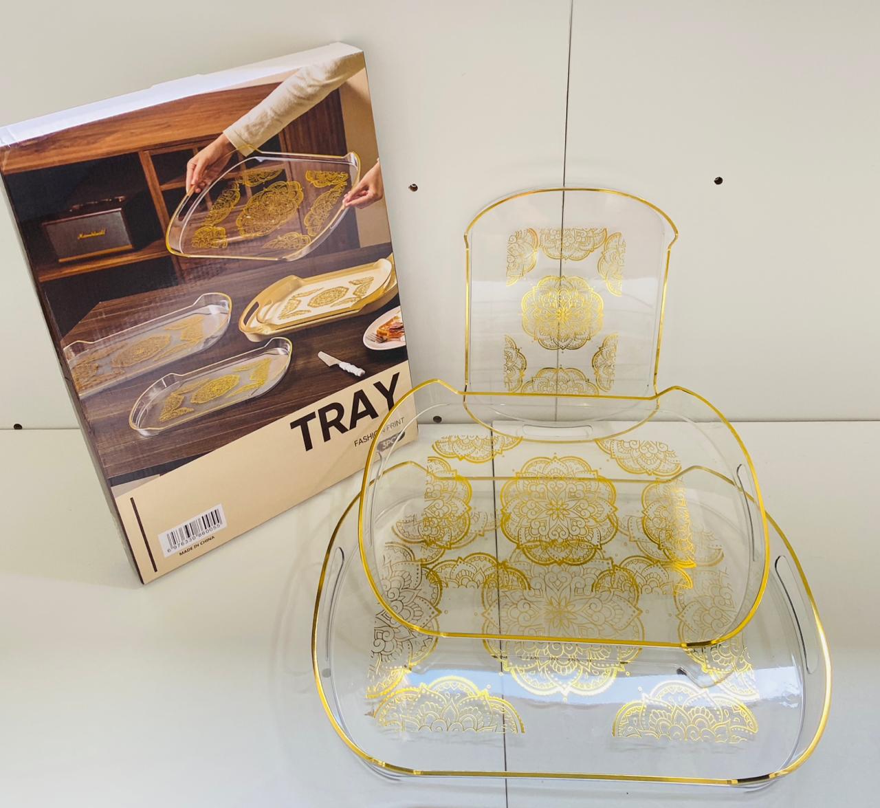 New model 3 pcs tray transparent