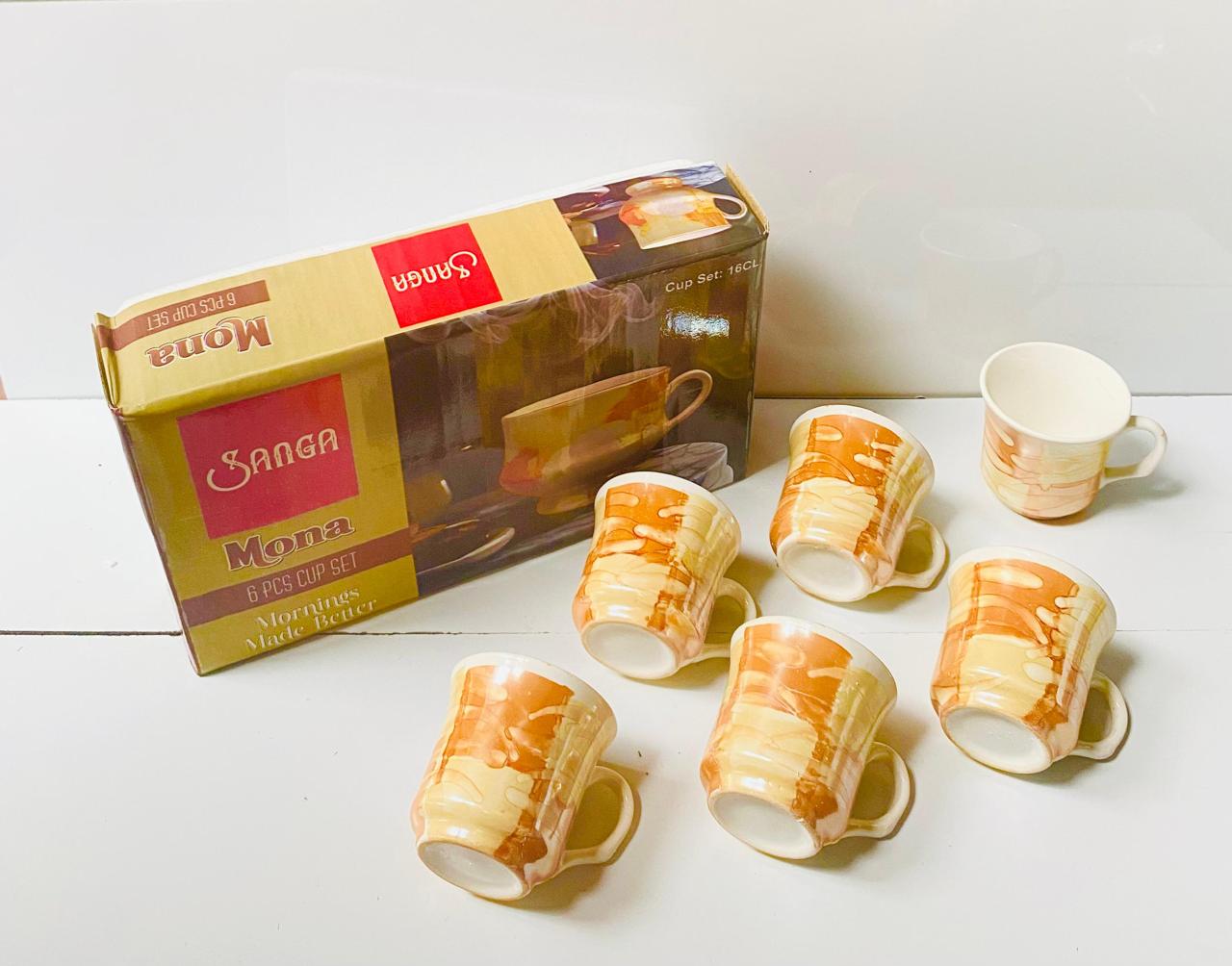 Ceramic 6 pcs Sanga / Mona cup only mix designs 1/