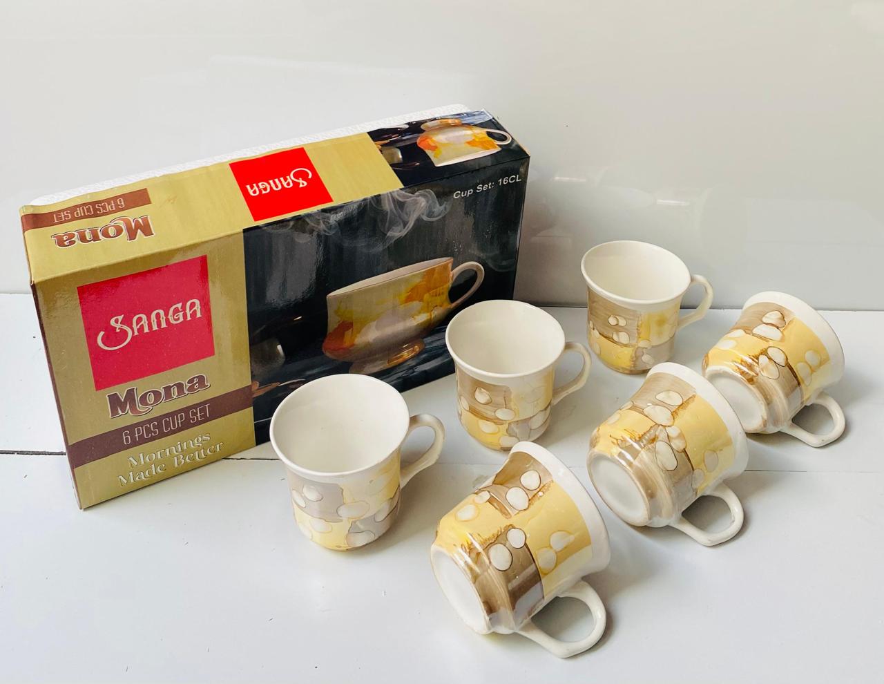Ceramic 6 pcs Sanga / Mona cup only mix designs 1/