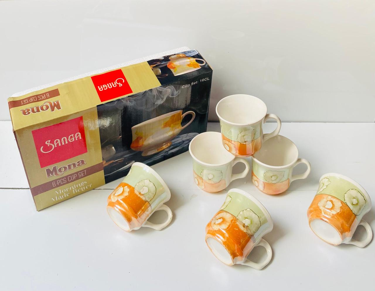 Ceramic 6 pcs Sanga / Mona cup only mix designs 1/